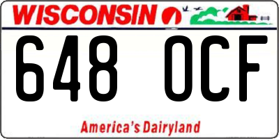 WI license plate 648OCF