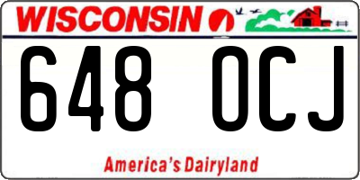 WI license plate 648OCJ