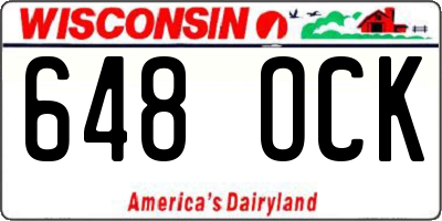 WI license plate 648OCK
