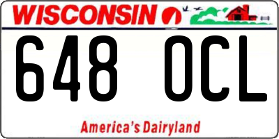 WI license plate 648OCL