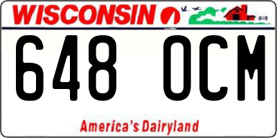 WI license plate 648OCM