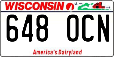 WI license plate 648OCN