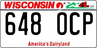 WI license plate 648OCP