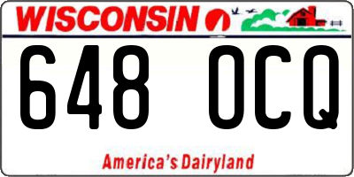 WI license plate 648OCQ