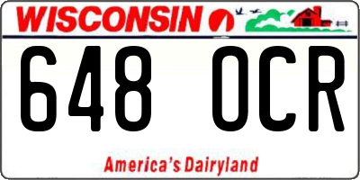 WI license plate 648OCR