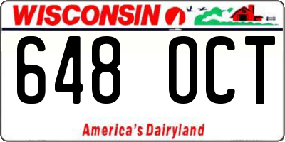 WI license plate 648OCT