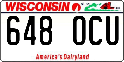 WI license plate 648OCU