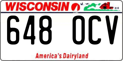 WI license plate 648OCV