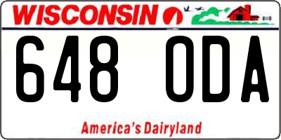 WI license plate 648ODA