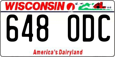 WI license plate 648ODC