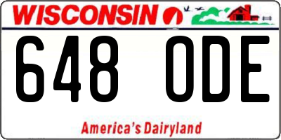 WI license plate 648ODE