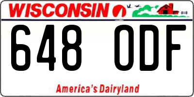 WI license plate 648ODF