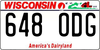 WI license plate 648ODG