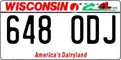 WI license plate 648ODJ