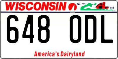 WI license plate 648ODL