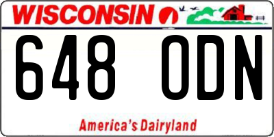 WI license plate 648ODN