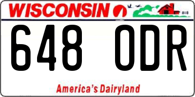 WI license plate 648ODR