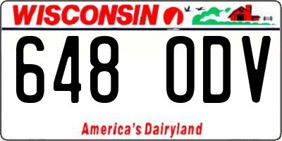 WI license plate 648ODV