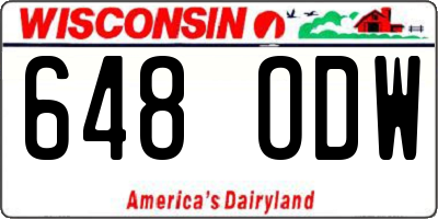 WI license plate 648ODW