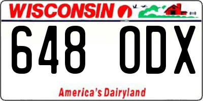 WI license plate 648ODX