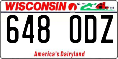 WI license plate 648ODZ