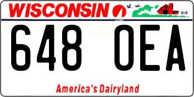 WI license plate 648OEA