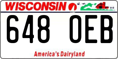 WI license plate 648OEB