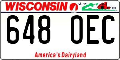 WI license plate 648OEC