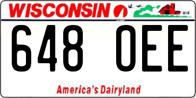 WI license plate 648OEE