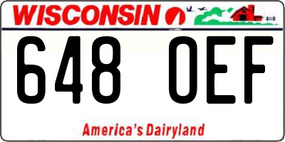 WI license plate 648OEF