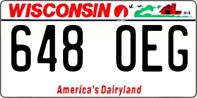 WI license plate 648OEG