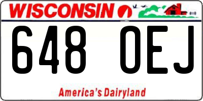 WI license plate 648OEJ