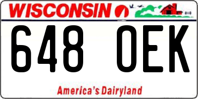 WI license plate 648OEK