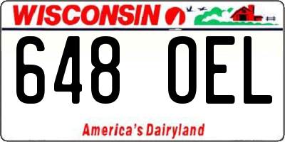WI license plate 648OEL