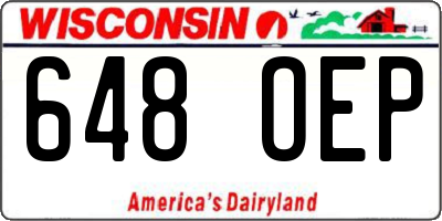 WI license plate 648OEP