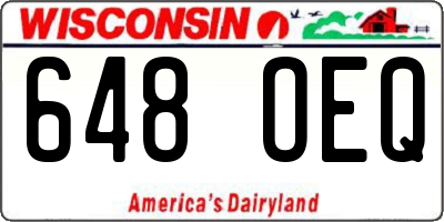 WI license plate 648OEQ
