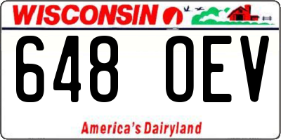 WI license plate 648OEV