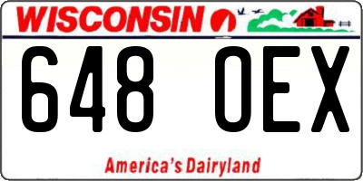 WI license plate 648OEX