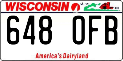 WI license plate 648OFB