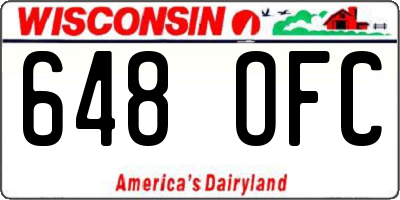 WI license plate 648OFC