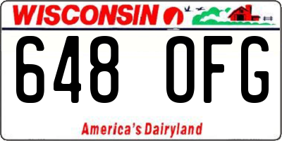 WI license plate 648OFG