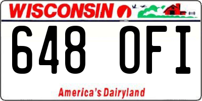 WI license plate 648OFI