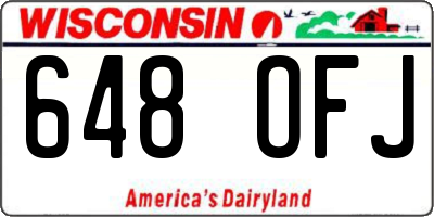 WI license plate 648OFJ