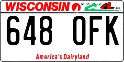 WI license plate 648OFK
