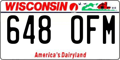 WI license plate 648OFM