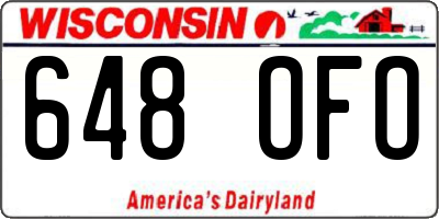 WI license plate 648OFO