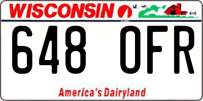 WI license plate 648OFR