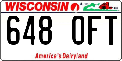 WI license plate 648OFT