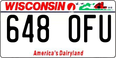 WI license plate 648OFU