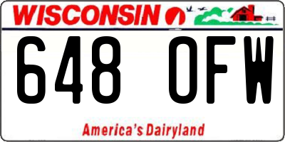 WI license plate 648OFW